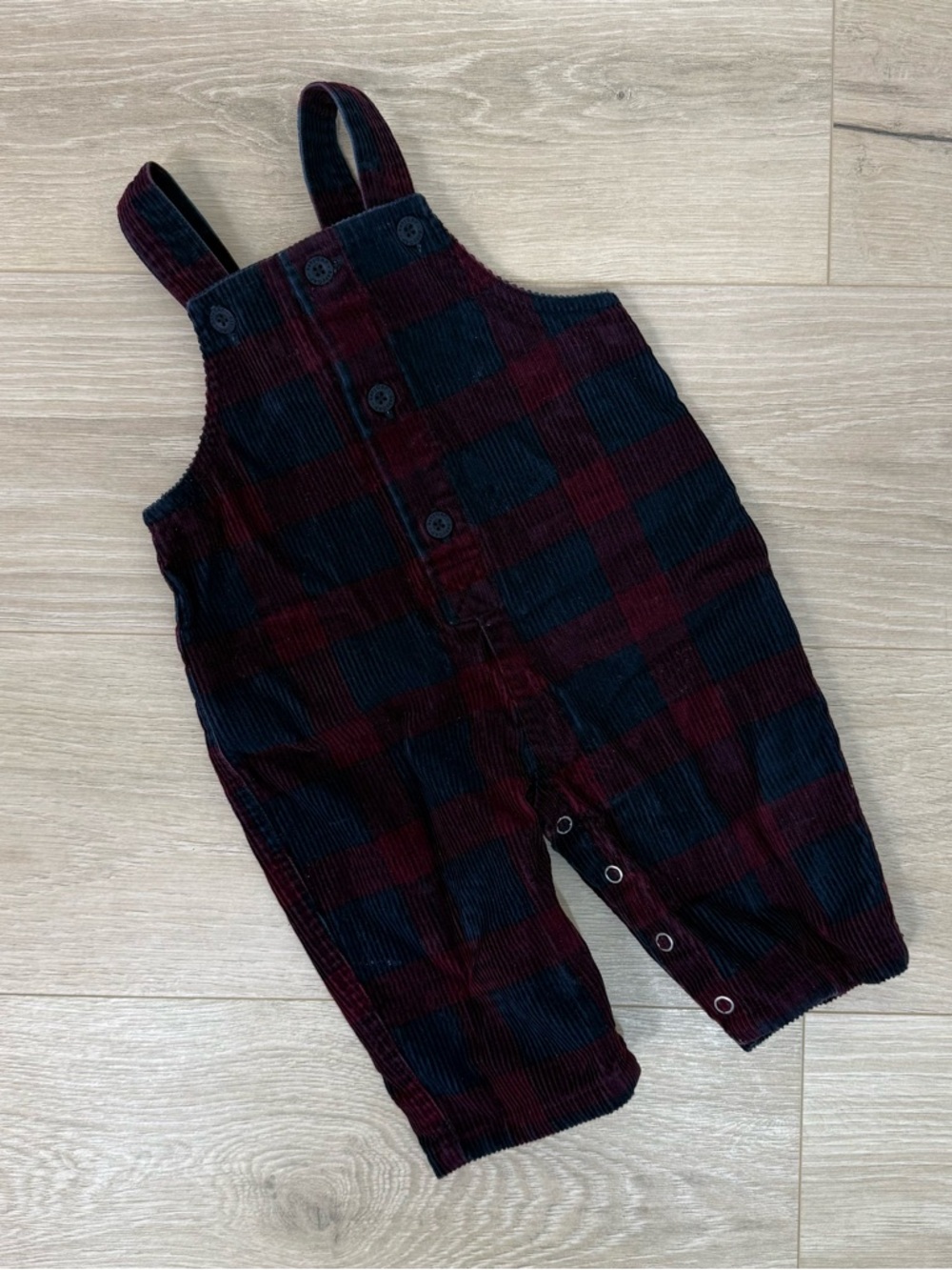 Baby Gap Vintage Y2K Corduroy Plaid Overalls